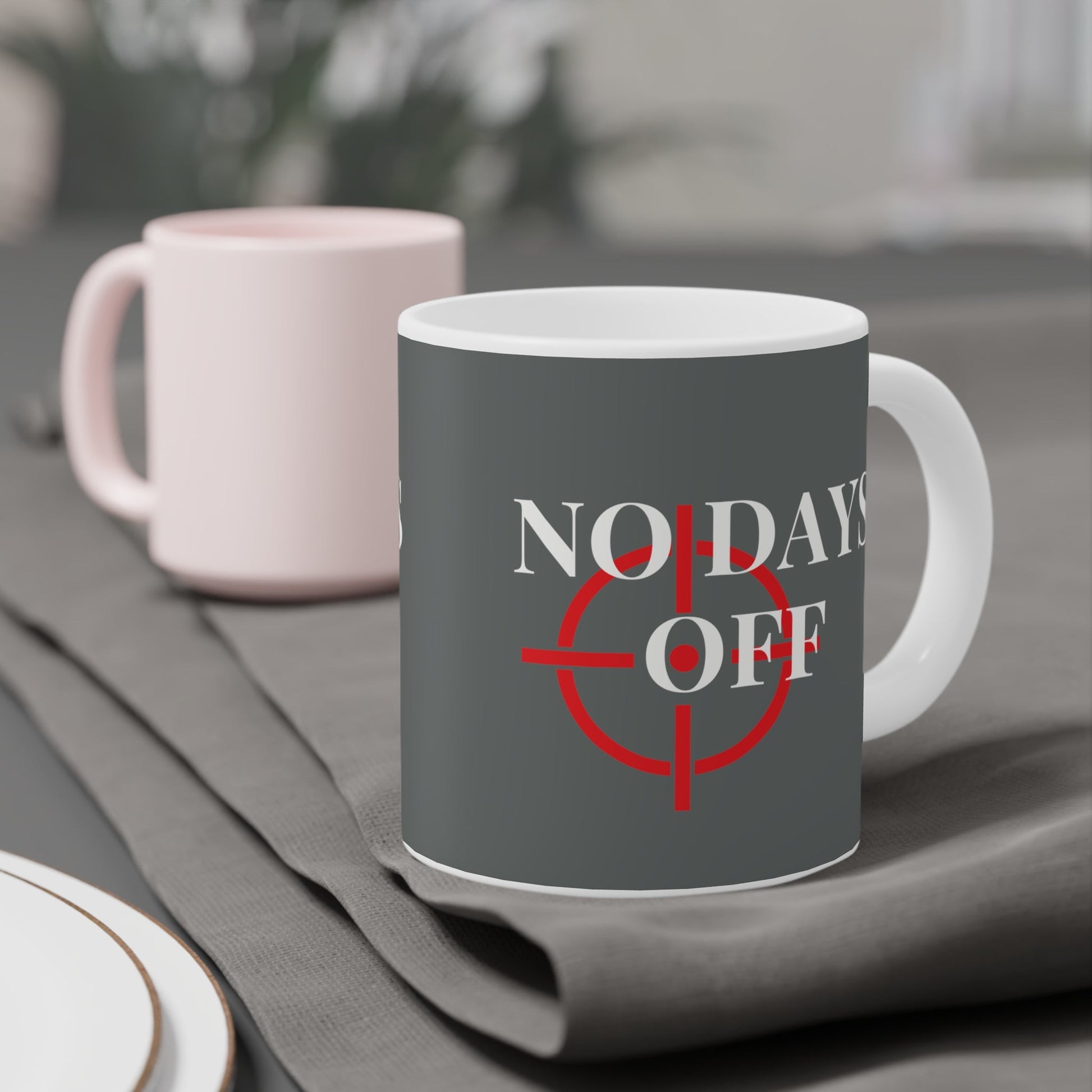 No Days Off Grey Mug - Discipline Over Motivation 247