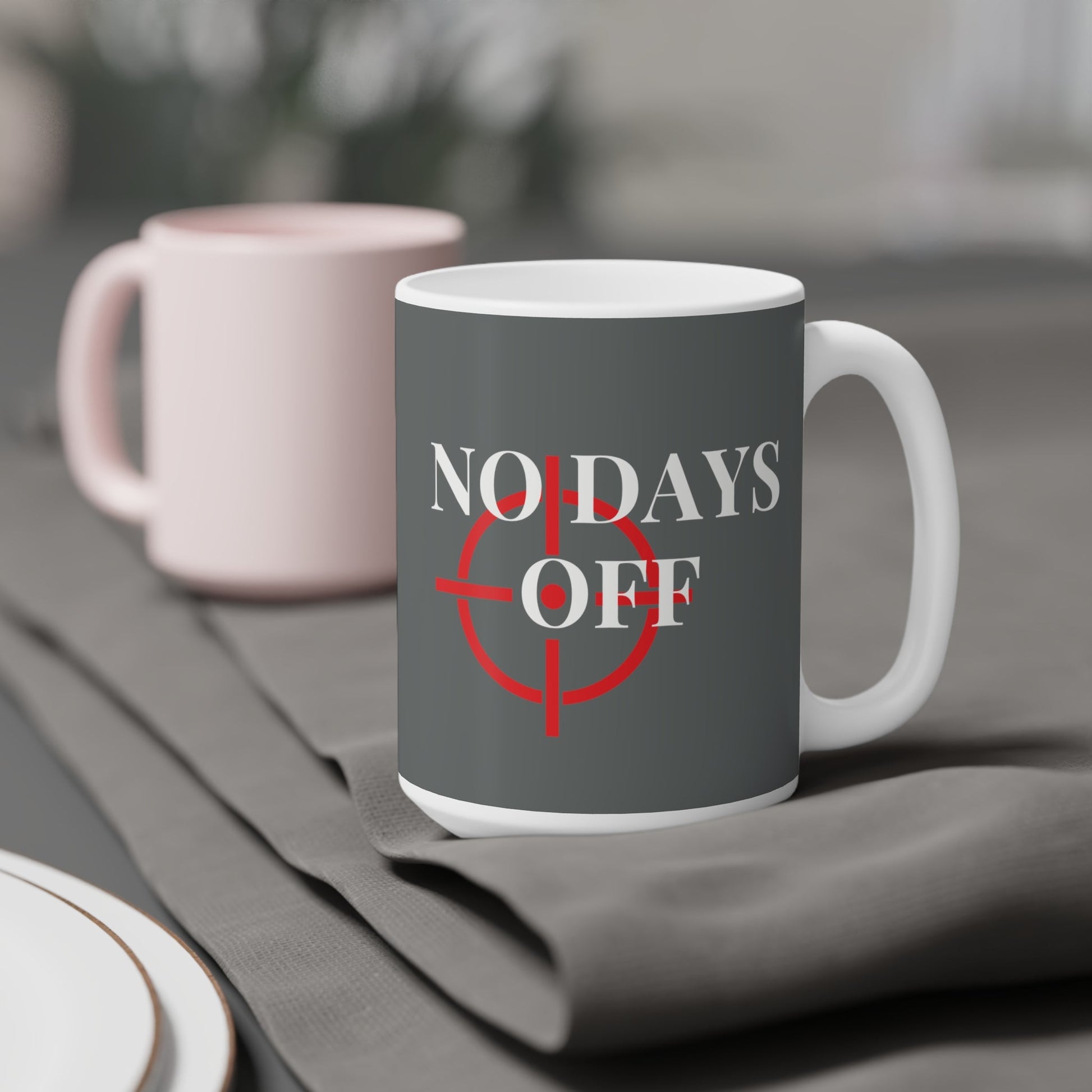 No Days Off Grey Mug - Discipline Over Motivation 247