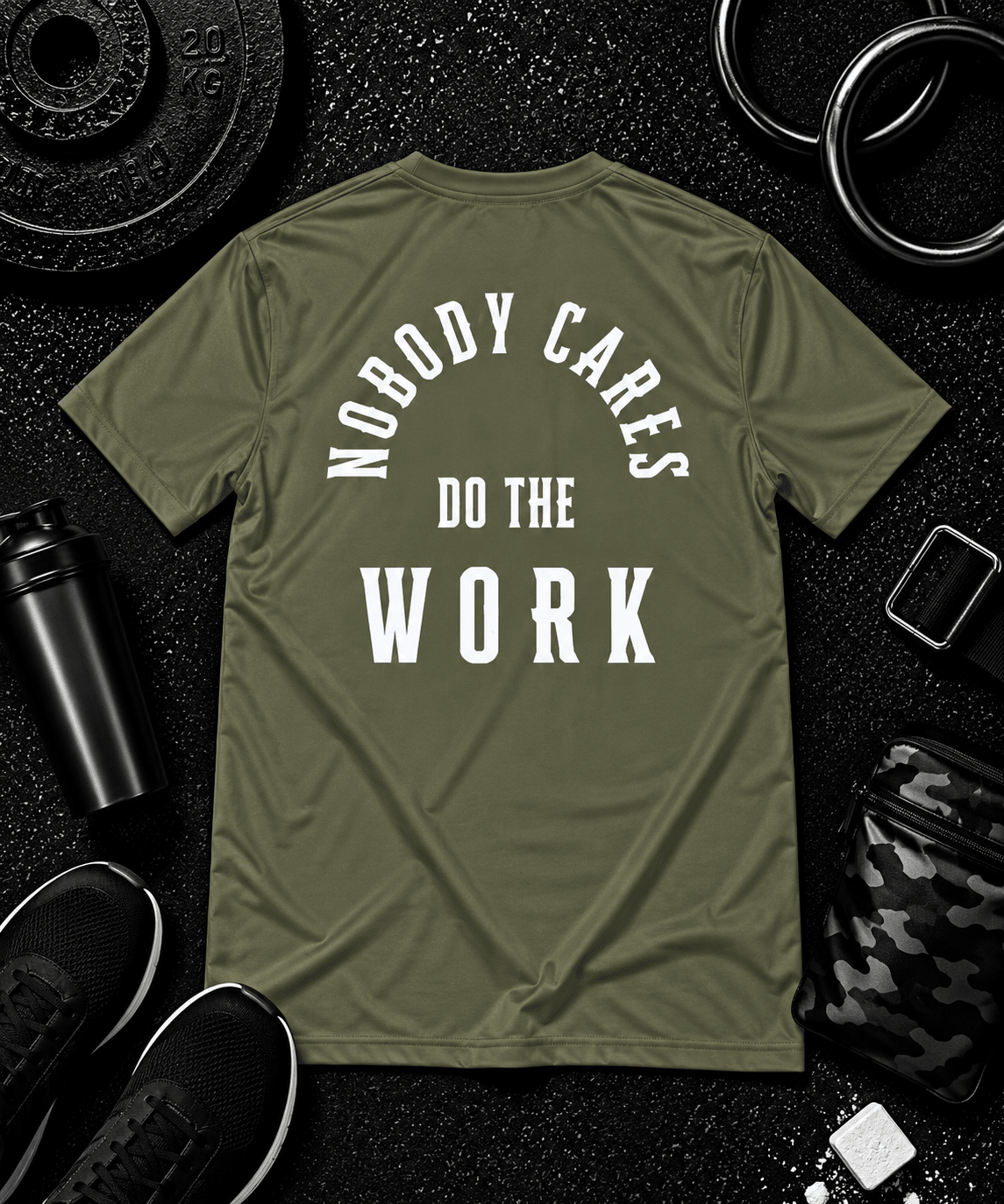 Nobody Cares. Do The Work.™ Premium Tee - Discipline Over Motivation 24/7