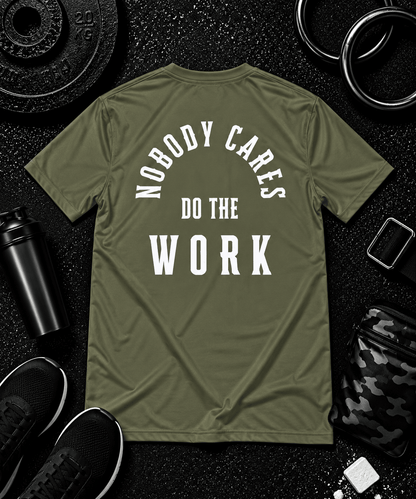 Nobody Cares. Do The Work.™ Premium Tee - Discipline Over Motivation 24/7