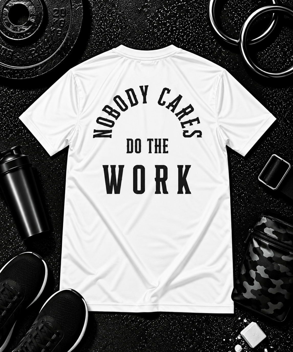 Nobody Cares. Do The Work.™ Premium Tee - Discipline Over Motivation 24/7
