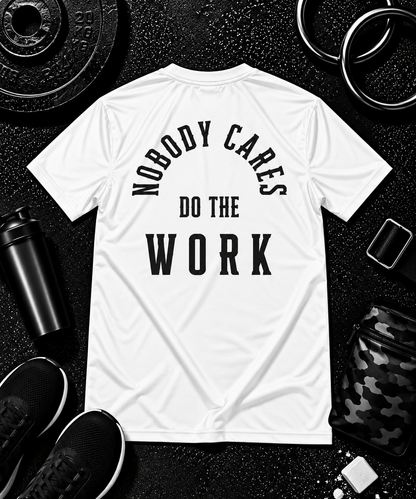 Nobody Cares. Do The Work.™ Premium Tee - Discipline Over Motivation 24/7