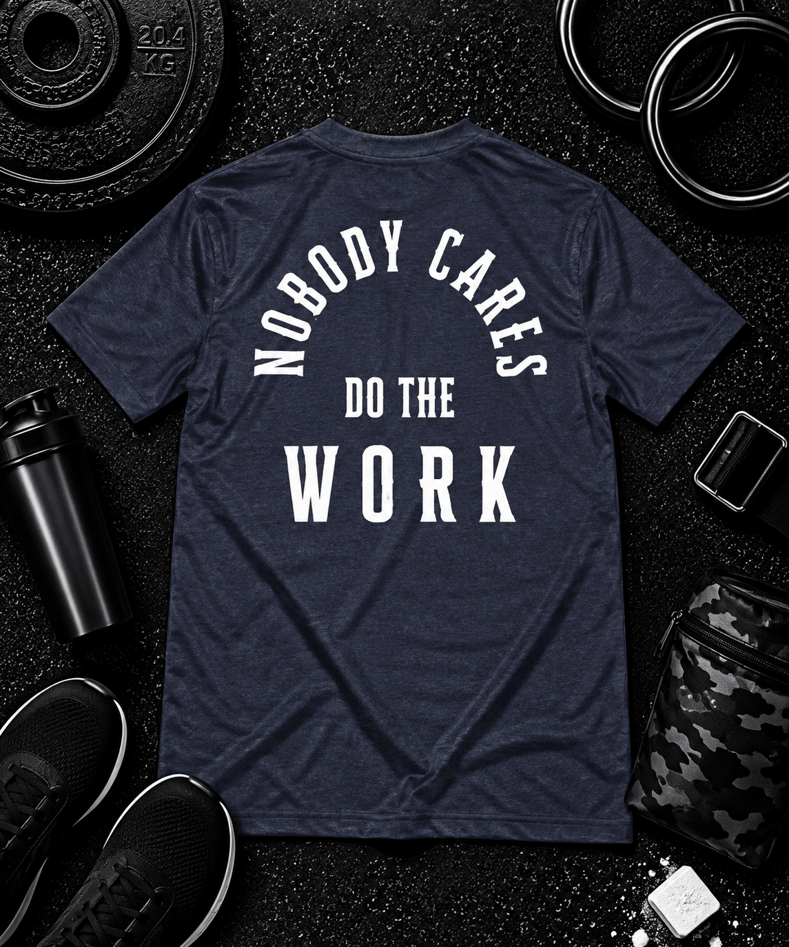 Nobody Cares. Do The Work.™ Premium Tee - Discipline Over Motivation 24/7
