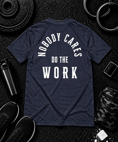 Nobody Cares. Do The Work.™ Premium Tee - Discipline Over Motivation 24/7