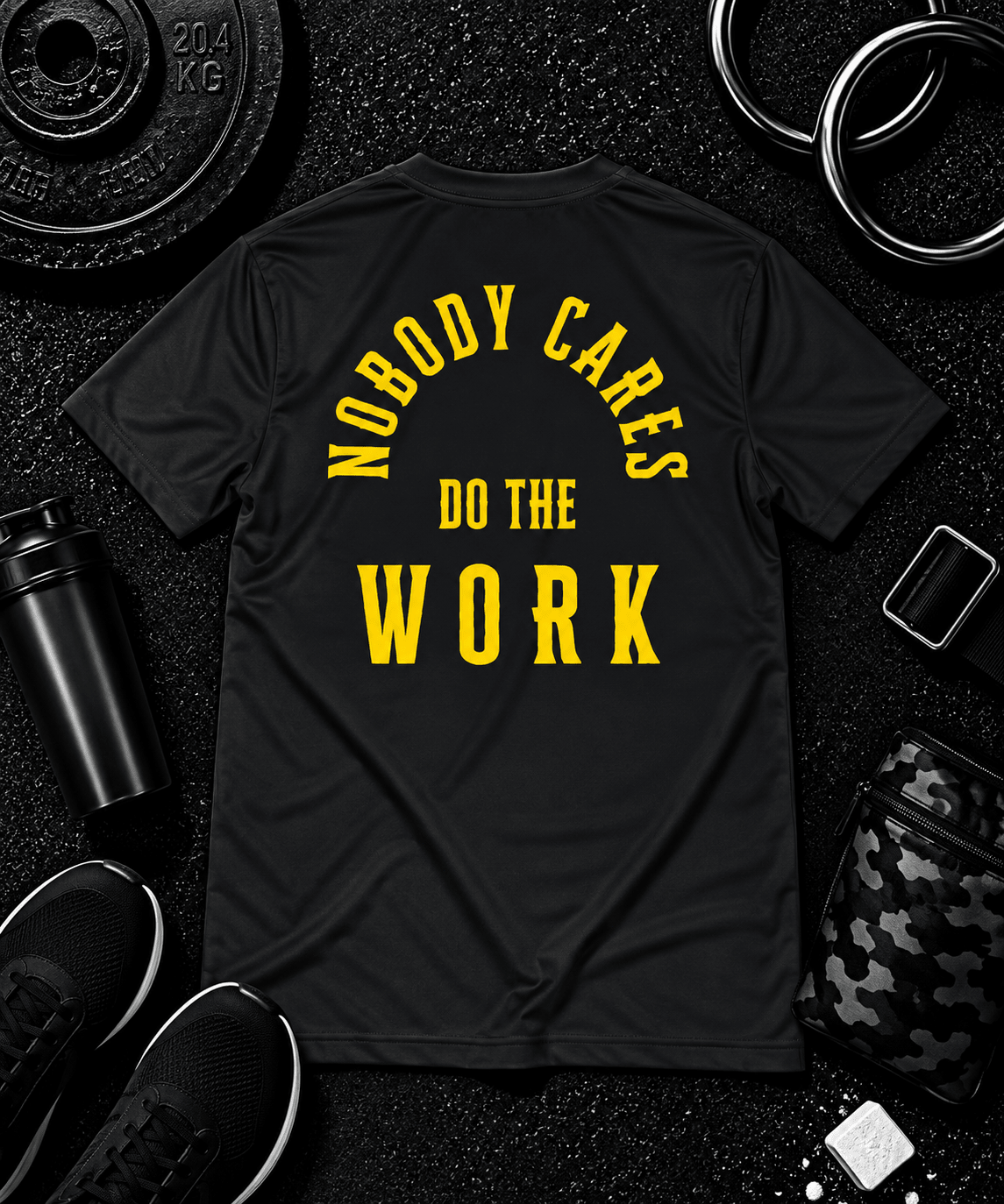 Nobody Cares. Do The Work.™ Premium Tee - Discipline Over Motivation 24/7
