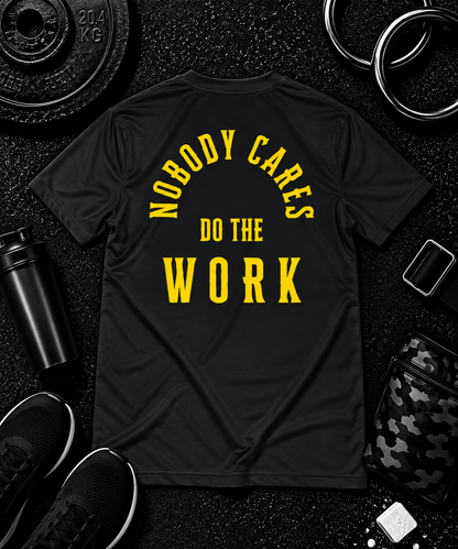 Nobody Cares. Do The Work.™ Premium Tee - Discipline Over Motivation 24/7
