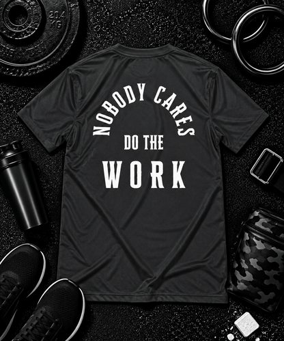 Nobody Cares. Do The Work.™ Premium Tee - Discipline Over Motivation 24/7