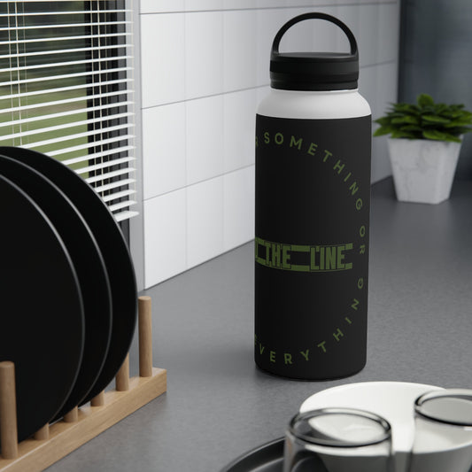 OD Green &amp; Black “Hold The Line” Customizable Stainless Steel Water Bottle - Discipline Over Motivation 24/7