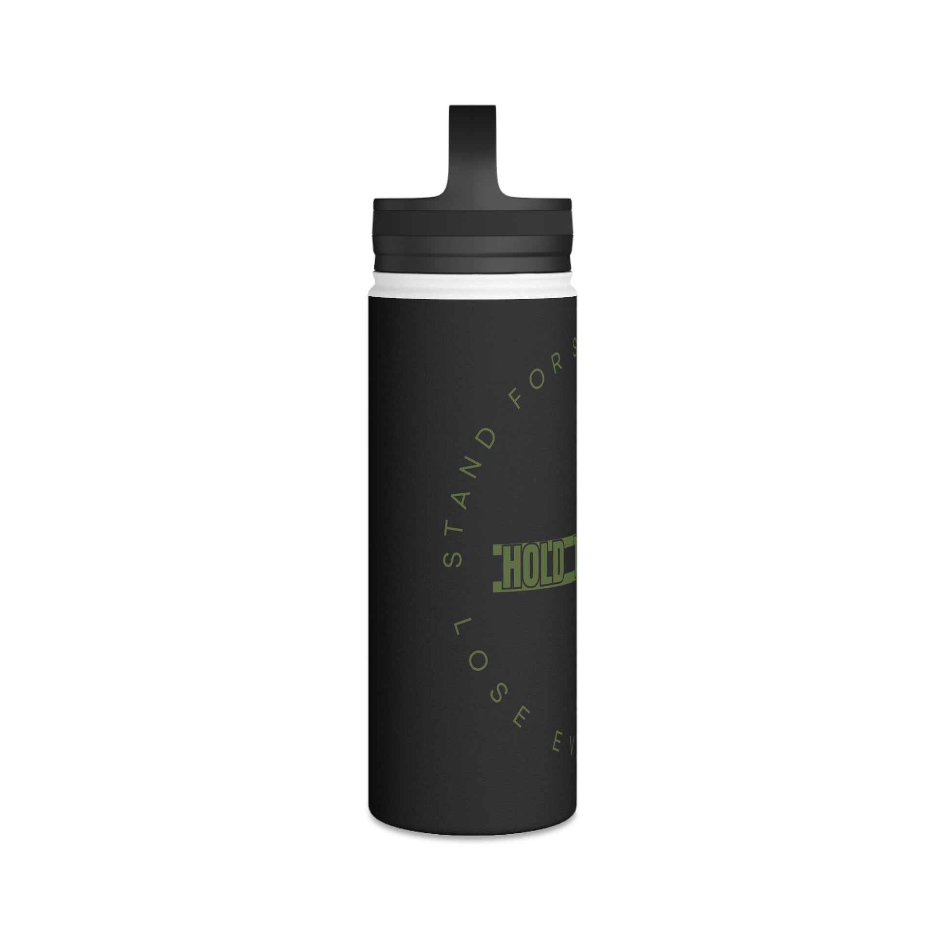 OD Green and Black Hold The Line Water Bottle - Discipline Over Motivation 24/7