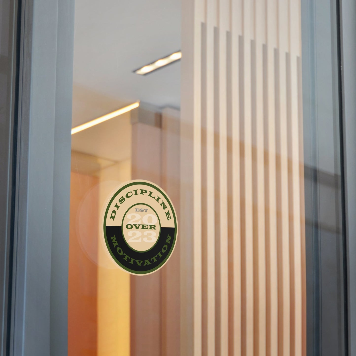 OD Green & Desert Tan 'Discipline' Round Vinyl Sticker — Tactical Motivation Decal - Discipline Over Motivation 24/7