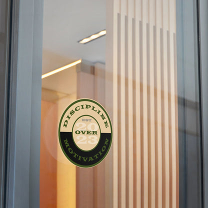 OD Green & Desert Tan 'Discipline' Round Vinyl Sticker — Tactical Motivation Decal - Discipline Over Motivation 24/7