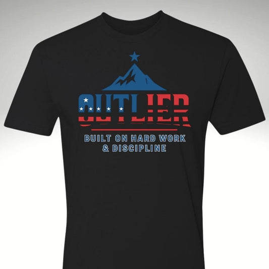 Patriotic Outlier T Shirt | Motivational Gym & Workout Apparel for Men & Women - Discipline Over Motivation 24/7