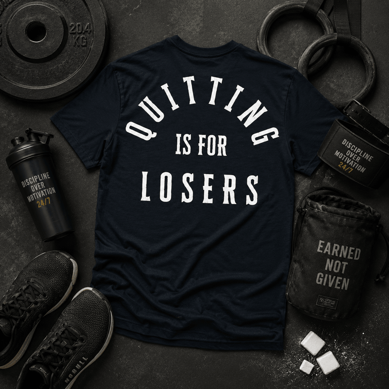 Quitting Is For Losers Tee - Discipline Over Motivation 24/7