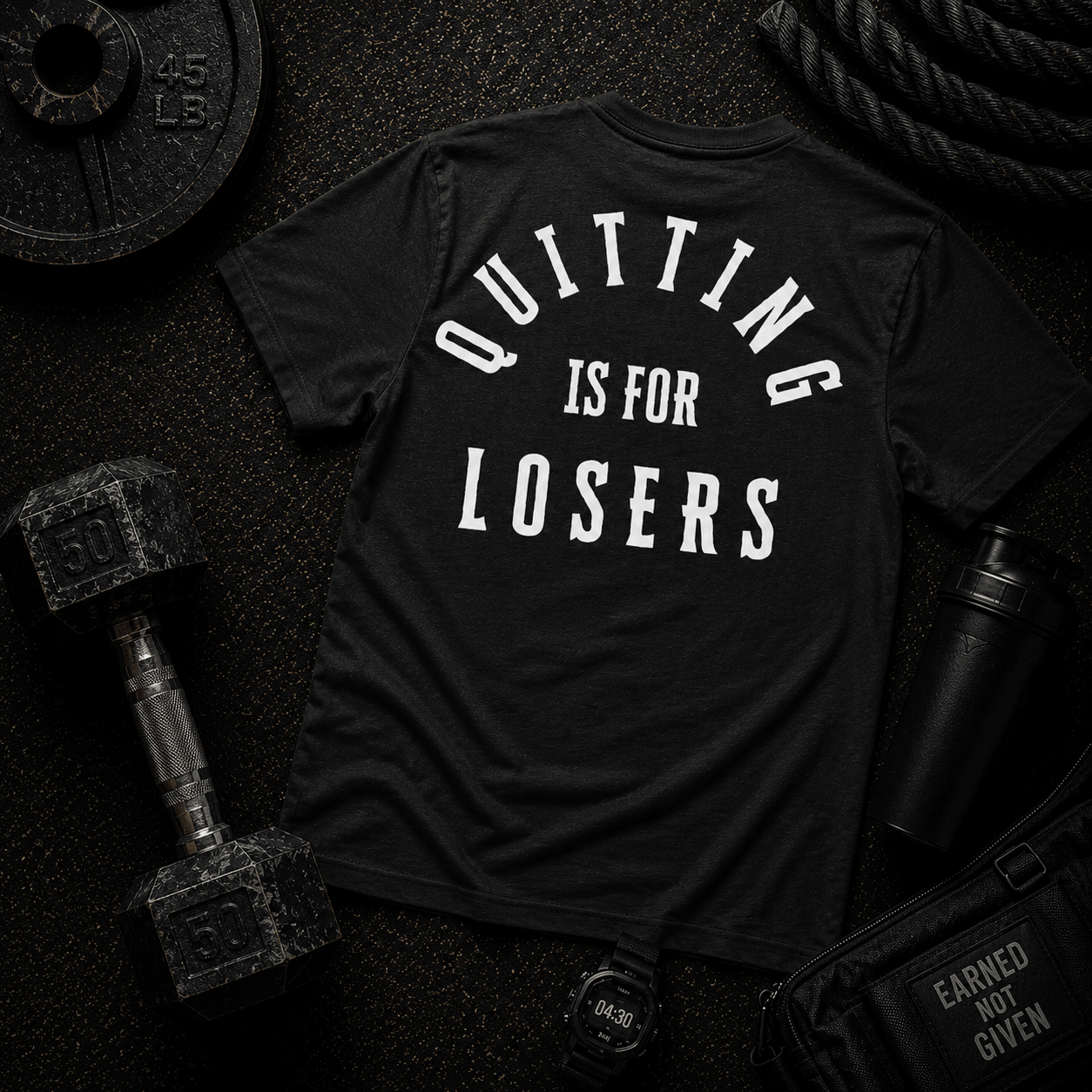 Quitting Is For Losers Tee - Discipline Over Motivation 24/7