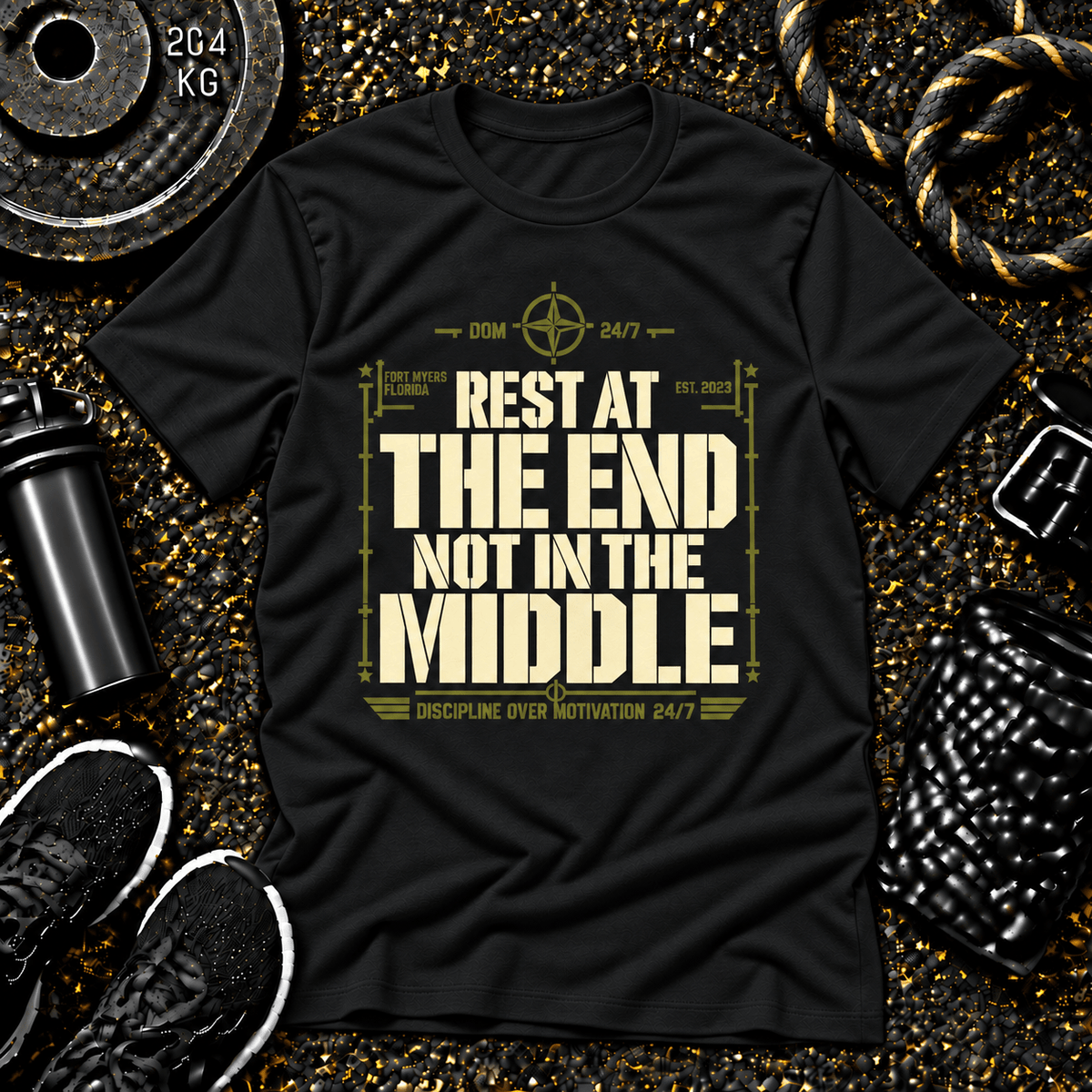 Rest at the End. Not in the Middle.™ Tee - Discipline Over Motivation 24/7