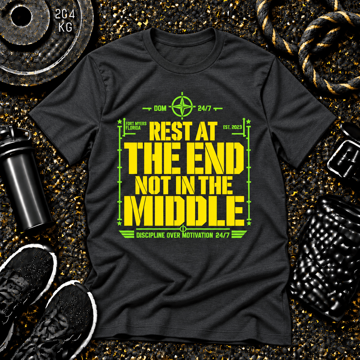 Rest at the End. Not in the Middle.™ Tee - Discipline Over Motivation 24/7