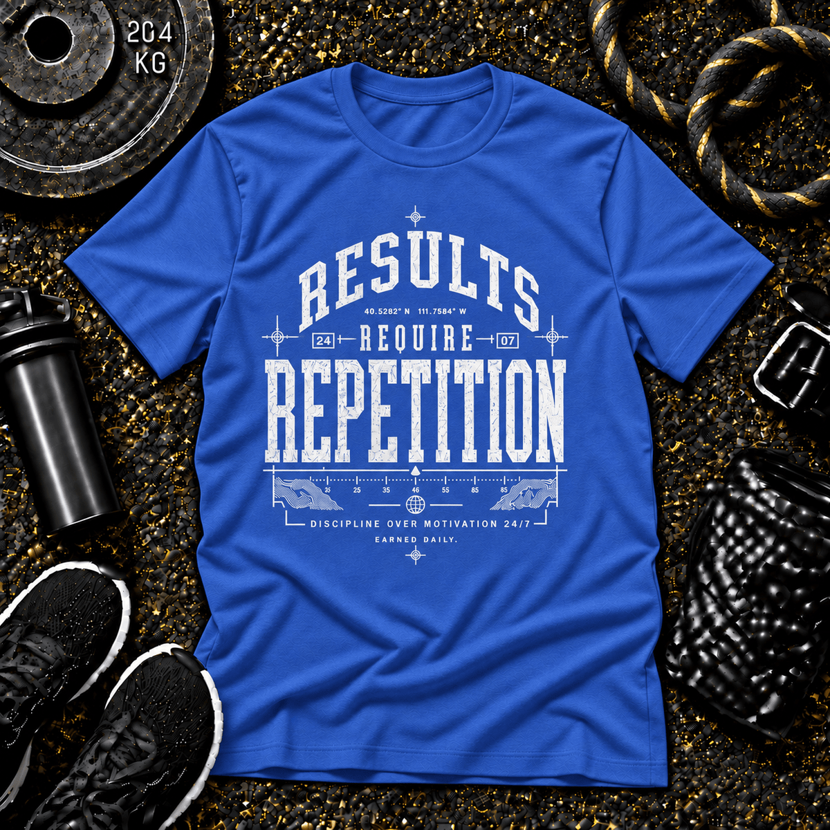 Results Require Repetition™ Tee - Discipline Over Motivation 24/7