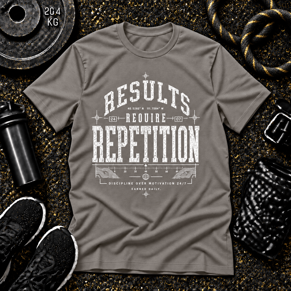 Results Require Repetition™ Tee - Discipline Over Motivation 24/7