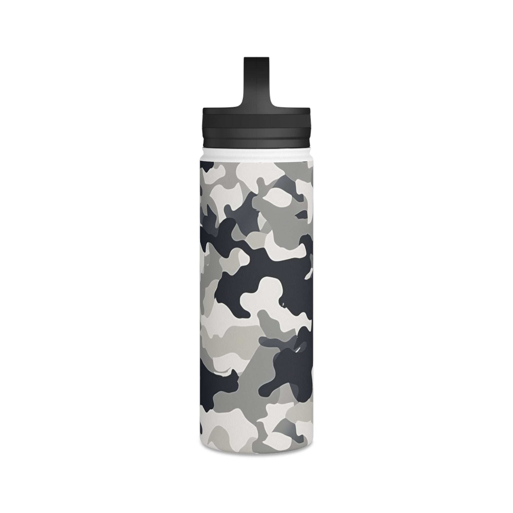 Snow Camouflage Stainless Steel Water Bottle - Discipline Over Motivation 24/7