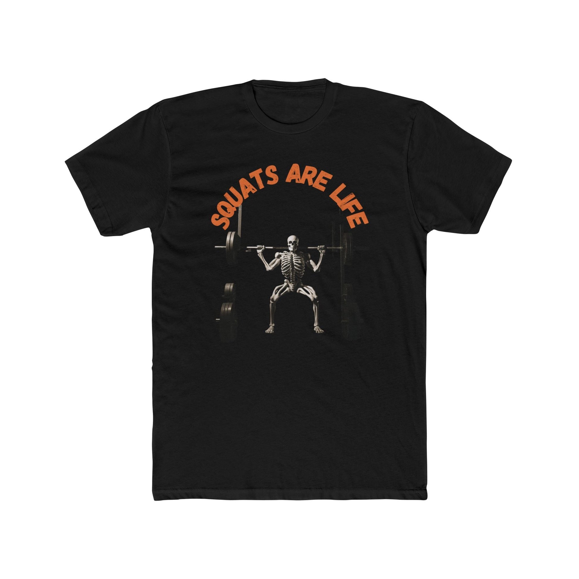 Squats Are Life Jacked Men's Halloween Skeleton Muscle Flex T Shirt Jack O Lantern Glow - Discipline Over Motivation 24/7