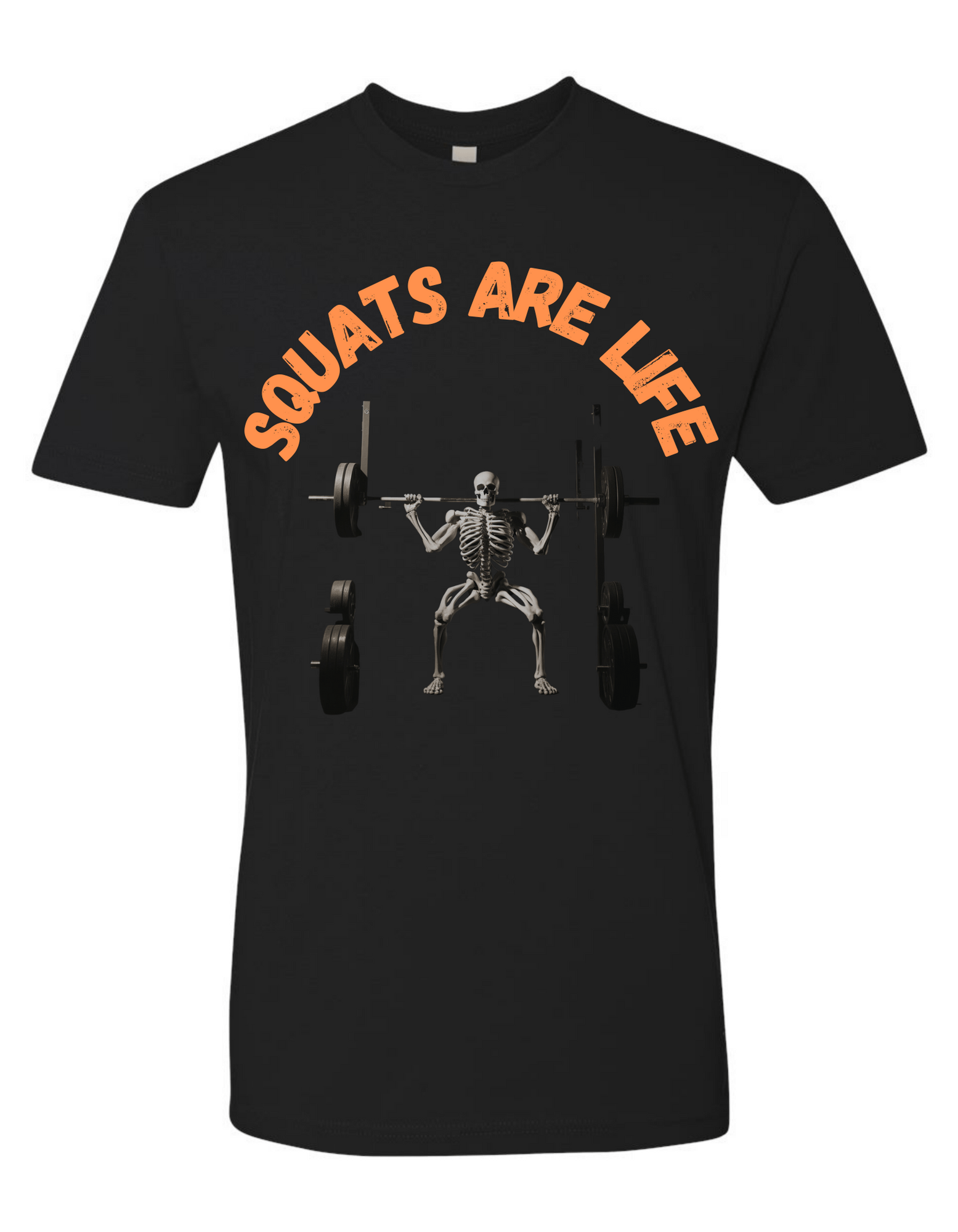 Squats Are Life Jacked Men's Halloween Skeleton Muscle Flex T Shirt Jack O Lantern Glow - Discipline Over Motivation 24/7