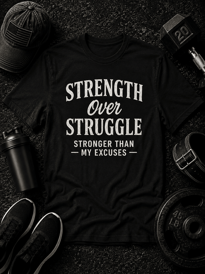 Strength Over Struggle Tee - Discipline Over Motivation 24/7