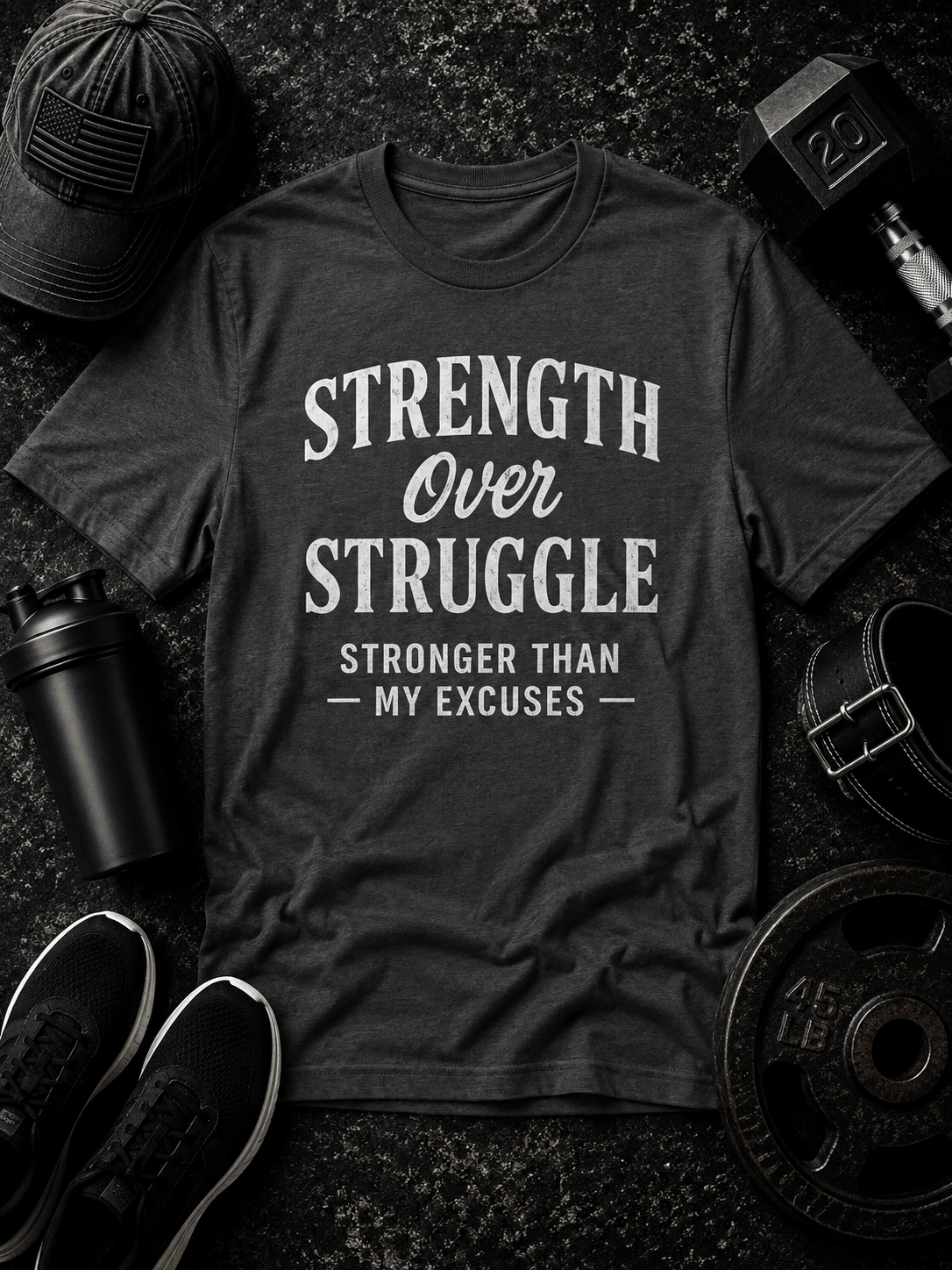 Strength Over Struggle Tee - Discipline Over Motivation 24/7