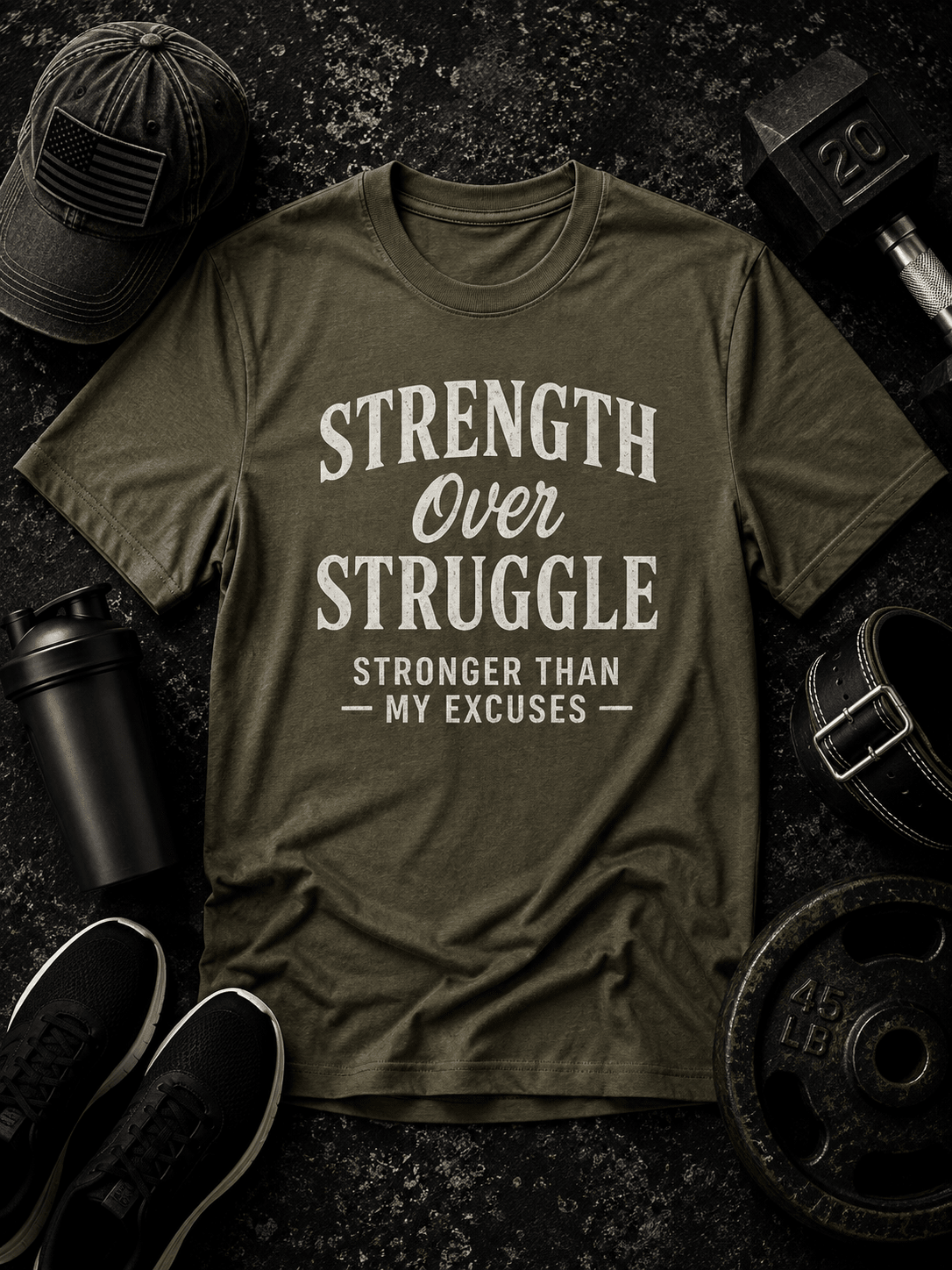 Strength Over Struggle Tee - Discipline Over Motivation 24/7