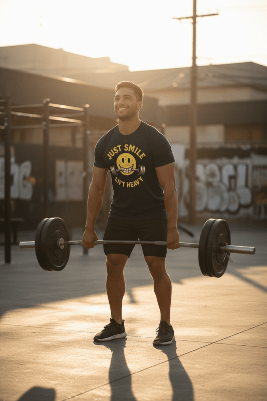 STRESSED JUST SMILE AND LIFT HEAVY - Discipline Over Motivation 24/7