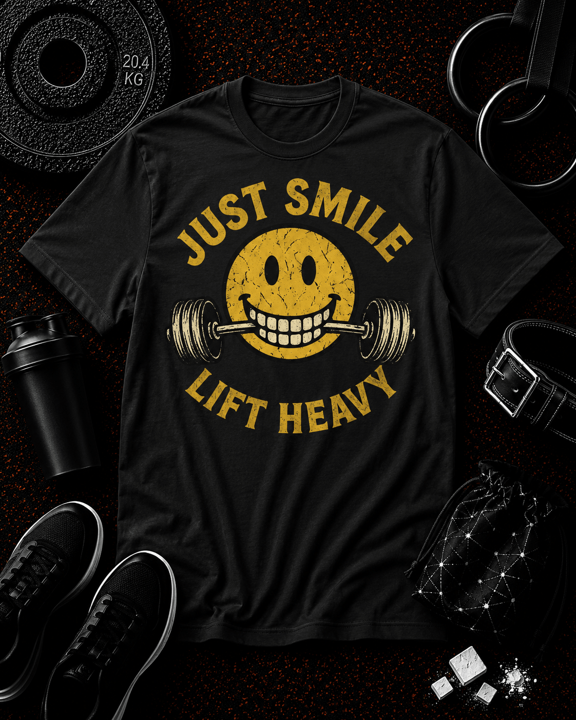 STRESSED JUST SMILE AND LIFT HEAVY - Discipline Over Motivation 24/7