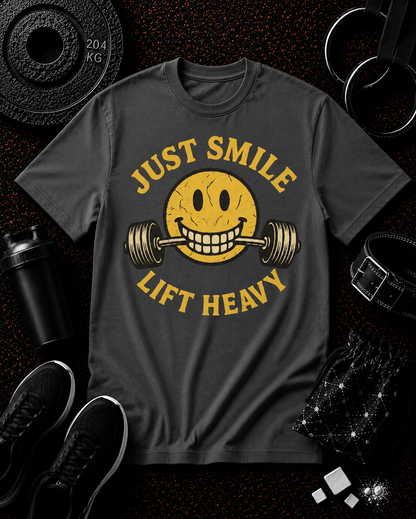 STRESSED JUST SMILE AND LIFT HEAVY - Discipline Over Motivation 24/7