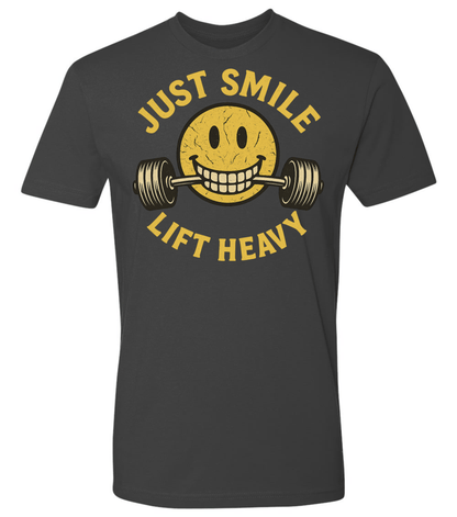 Stressed Just Smile and Lift Heavy T-Shirt | Motivational Gym & Weightlifting Apparel Light Weight - Discipline Over Motivation 24/7