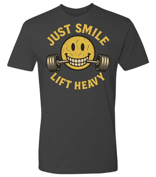 Stressed Just Smile and Lift Heavy T-Shirt | Motivational Gym & Weightlifting Apparel Light Weight - Discipline Over Motivation 24/7