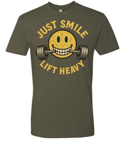 Stressed Just Smile and Lift Heavy T-Shirt | Motivational Gym & Weightlifting Apparel Light Weight - Discipline Over Motivation 24/7
