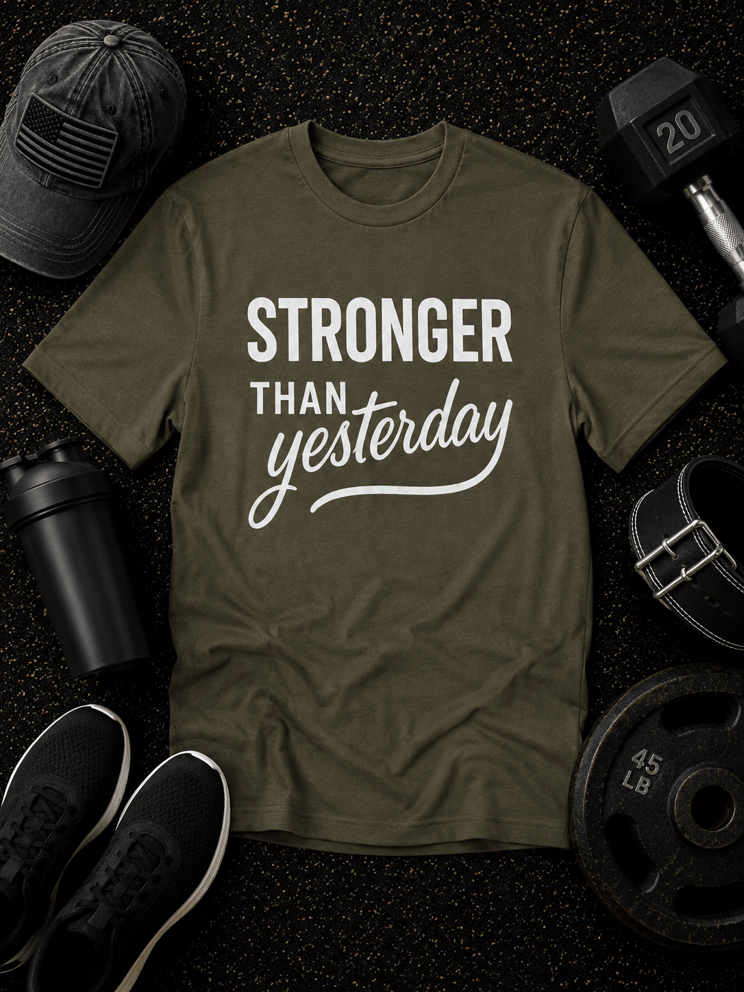 Stronger Than Yesterday Tee - Discipline Over Motivation 24/7