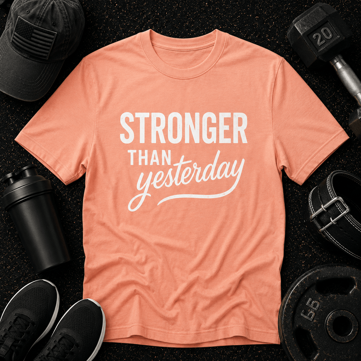 Stronger Than Yesterday Tee - Discipline Over Motivation 24/7