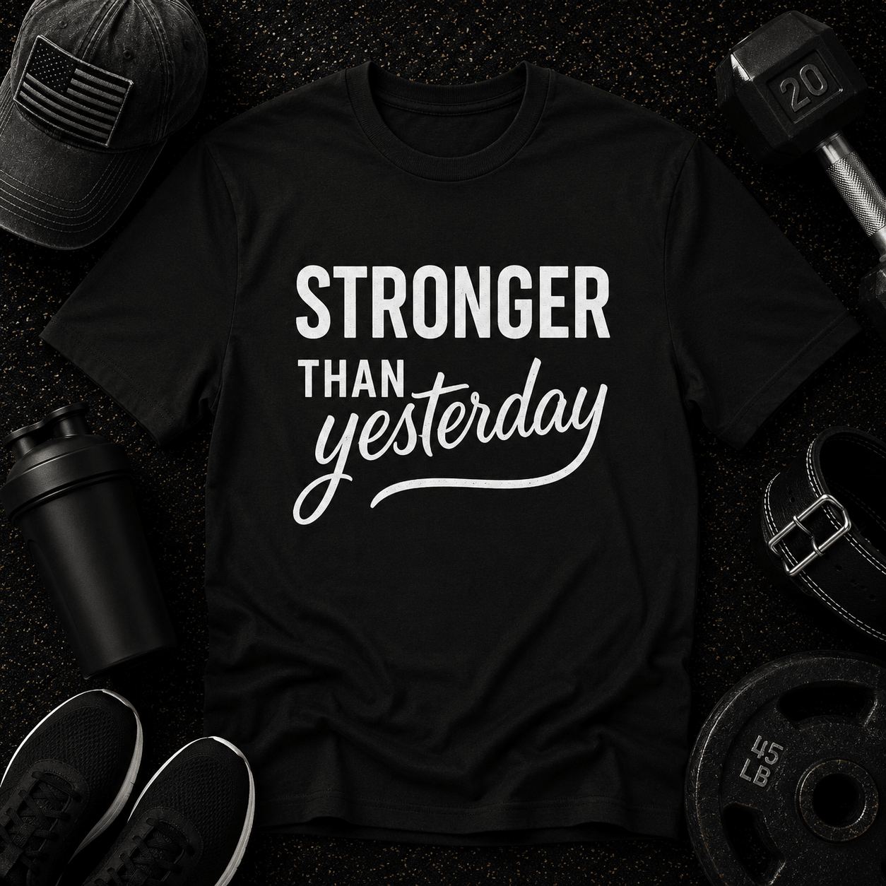 Stronger Than Yesterday Tee - Discipline Over Motivation 24/7