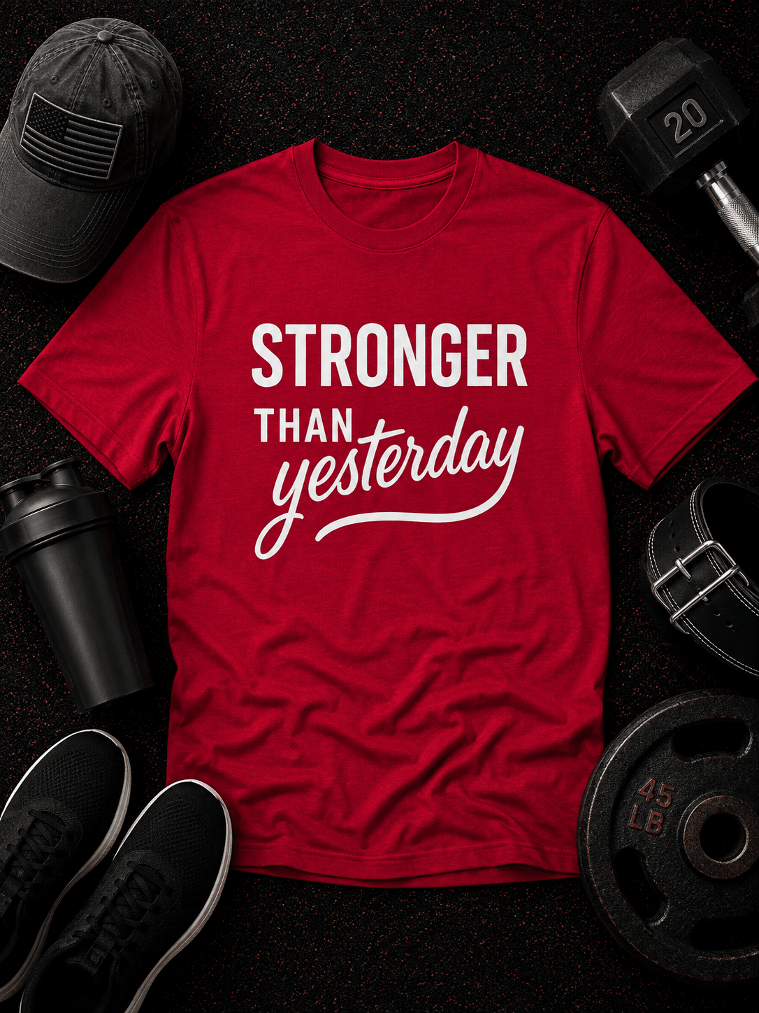 Stronger Than Yesterday Tee - Discipline Over Motivation 24/7