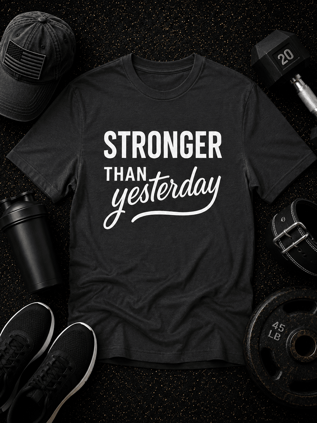 Stronger Than Yesterday Tee - Discipline Over Motivation 24/7