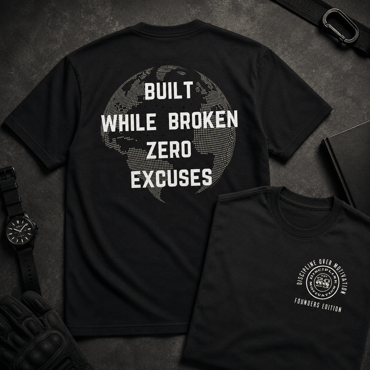 The Founder’s Edition Discipline Over Motivation 24/7 tee - Discipline Over Motivation 24/7