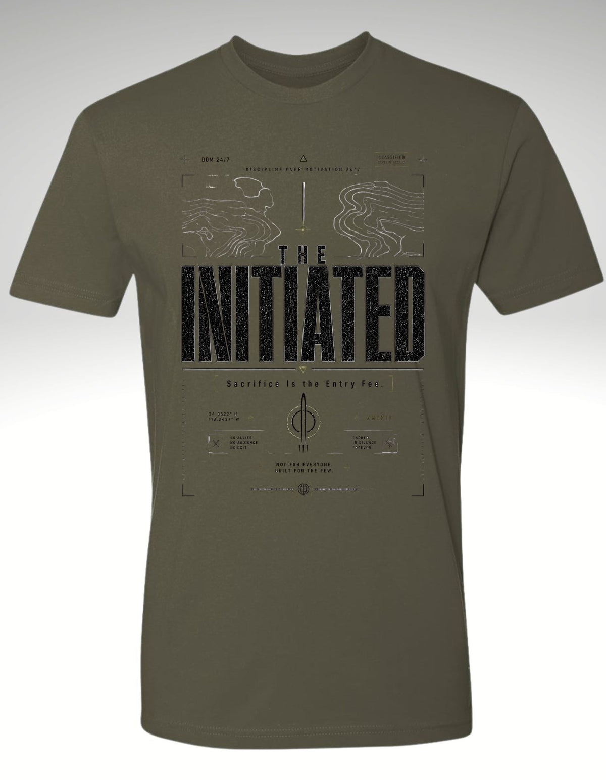 The Initiated — Premium Tee - Discipline Over Motivation 24/7