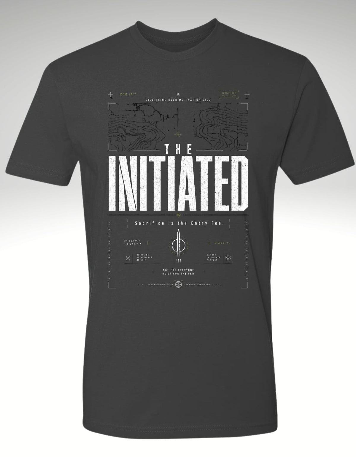 The Initiated — Premium Tee - Discipline Over Motivation 24/7