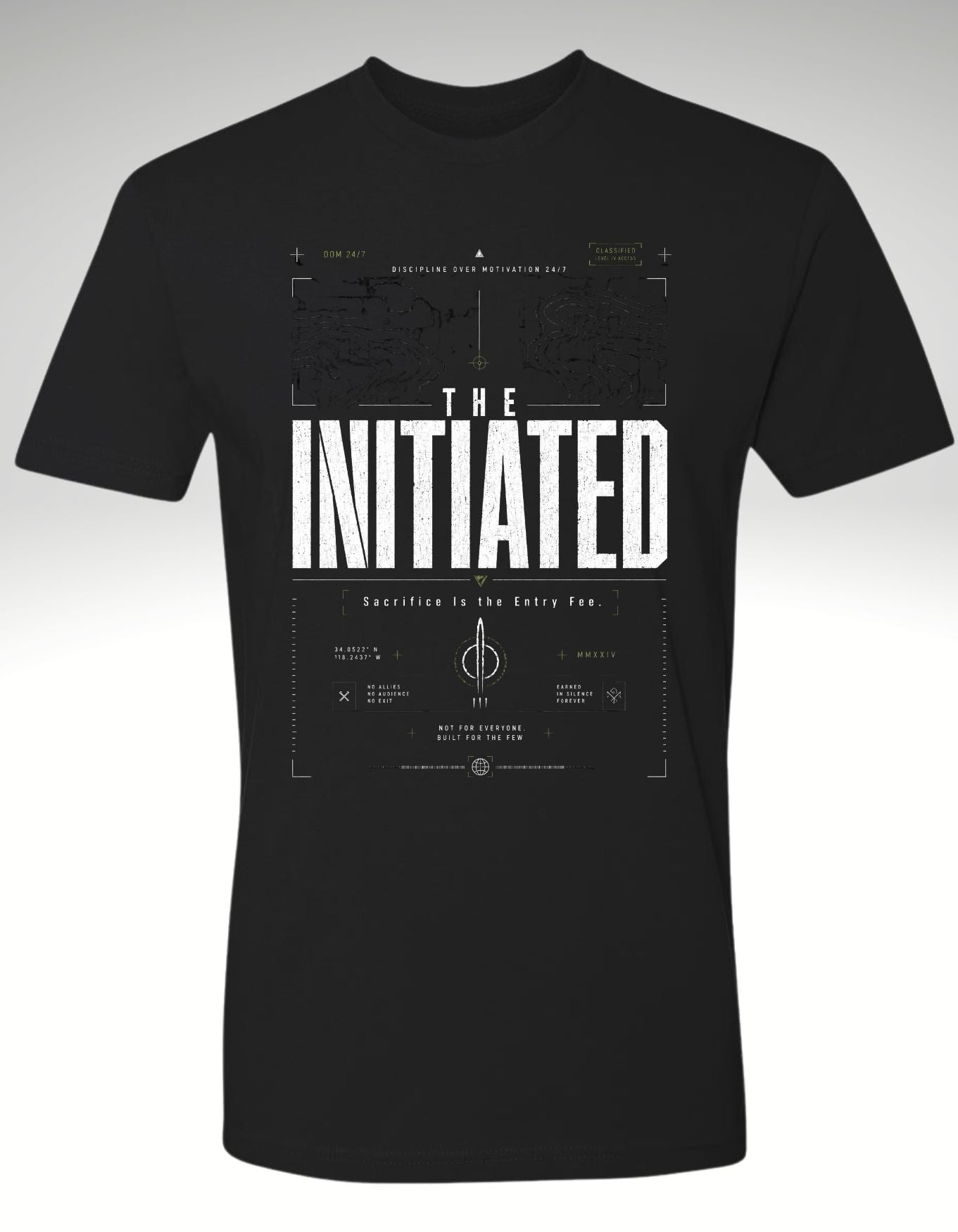 The Initiated — Premium Tee - Discipline Over Motivation 24/7