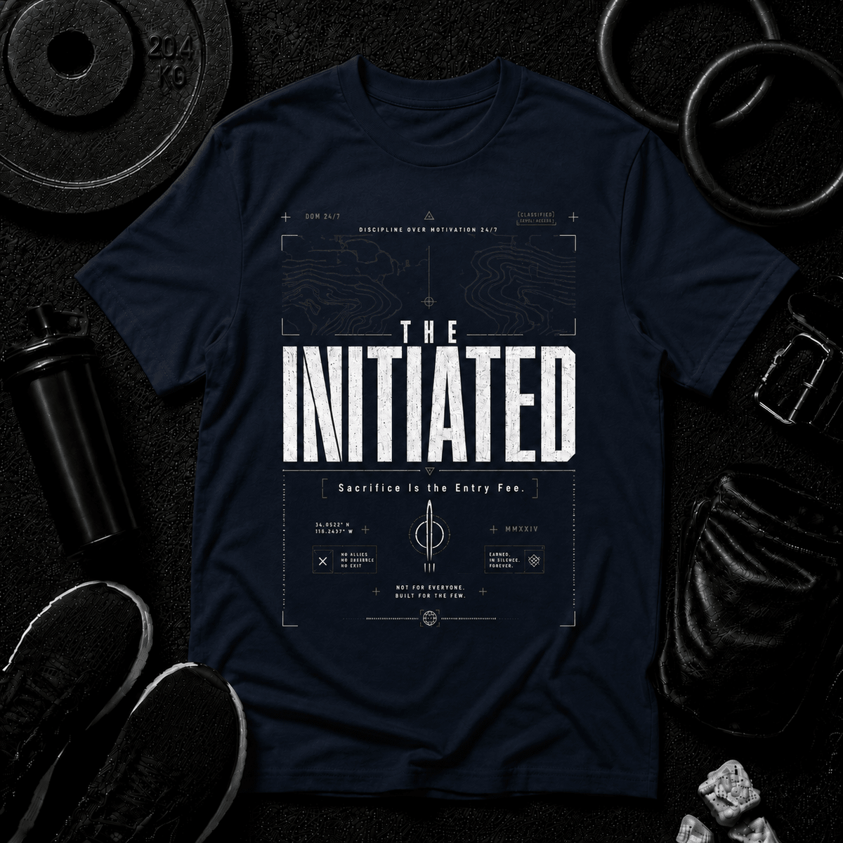 The Initiated — Premium Tee - Discipline Over Motivation 24/7