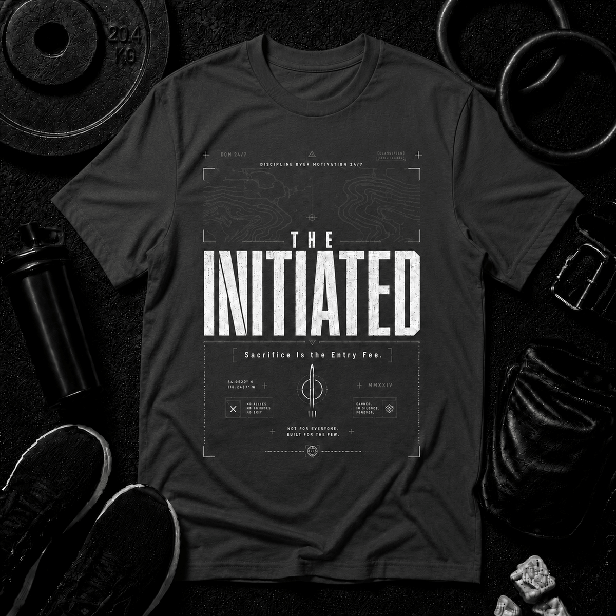 The Initiated — Premium Tee - Discipline Over Motivation 24/7