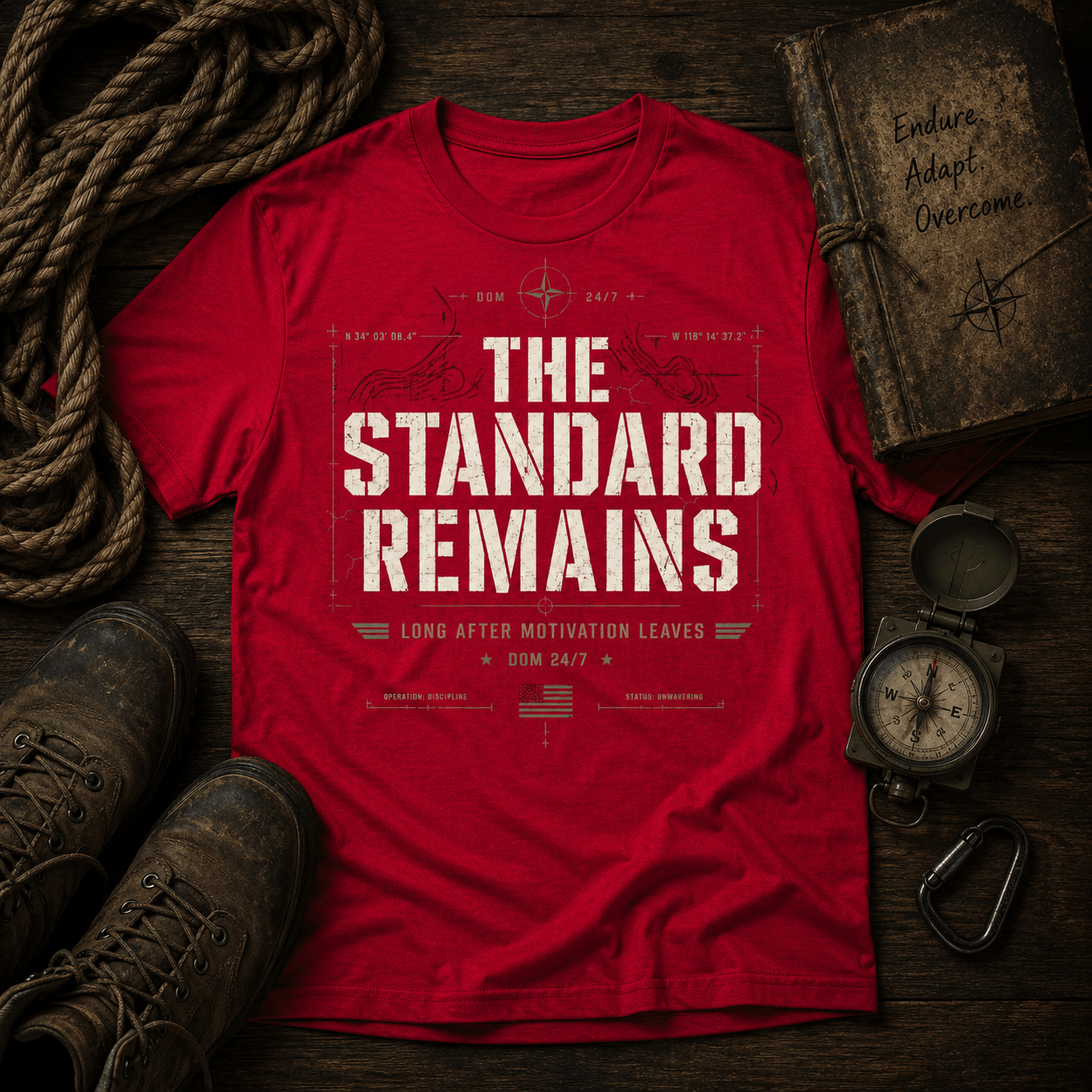 The Standard Remains™ Premium Tee - Discipline Over Motivation 24/7