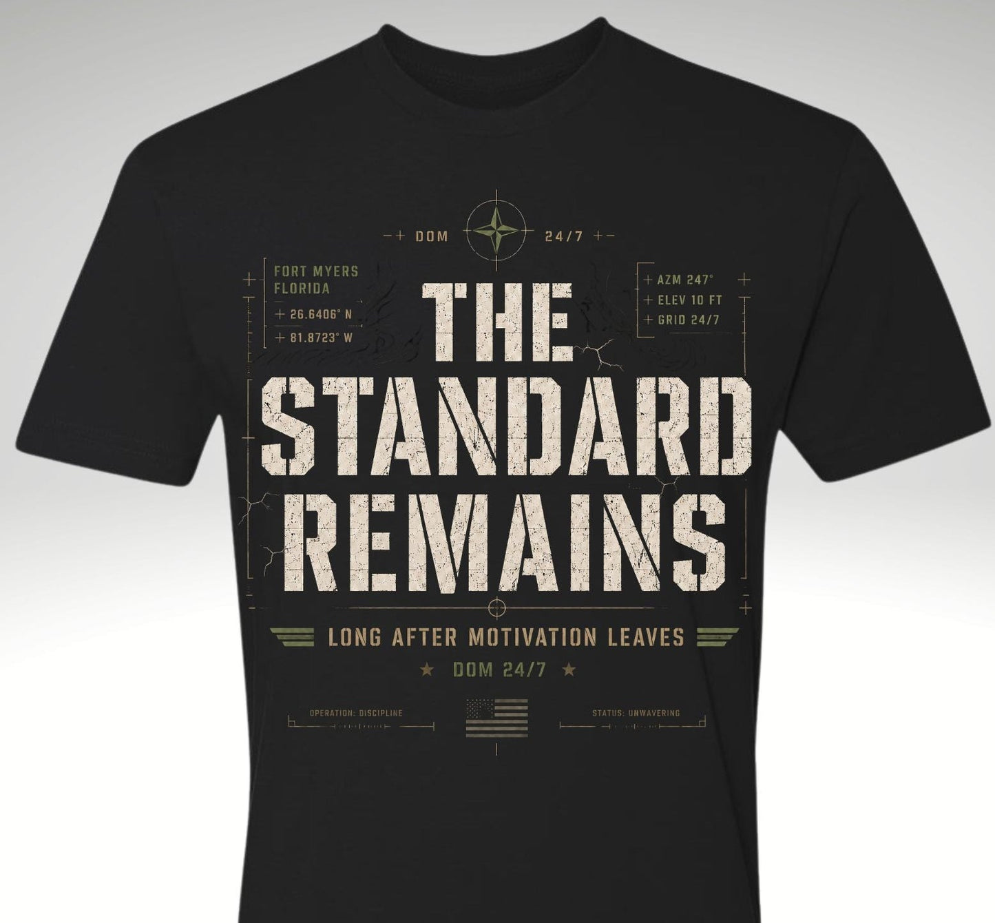 The Standard Remains™ Premium Tee - Discipline Over Motivation 24/7
