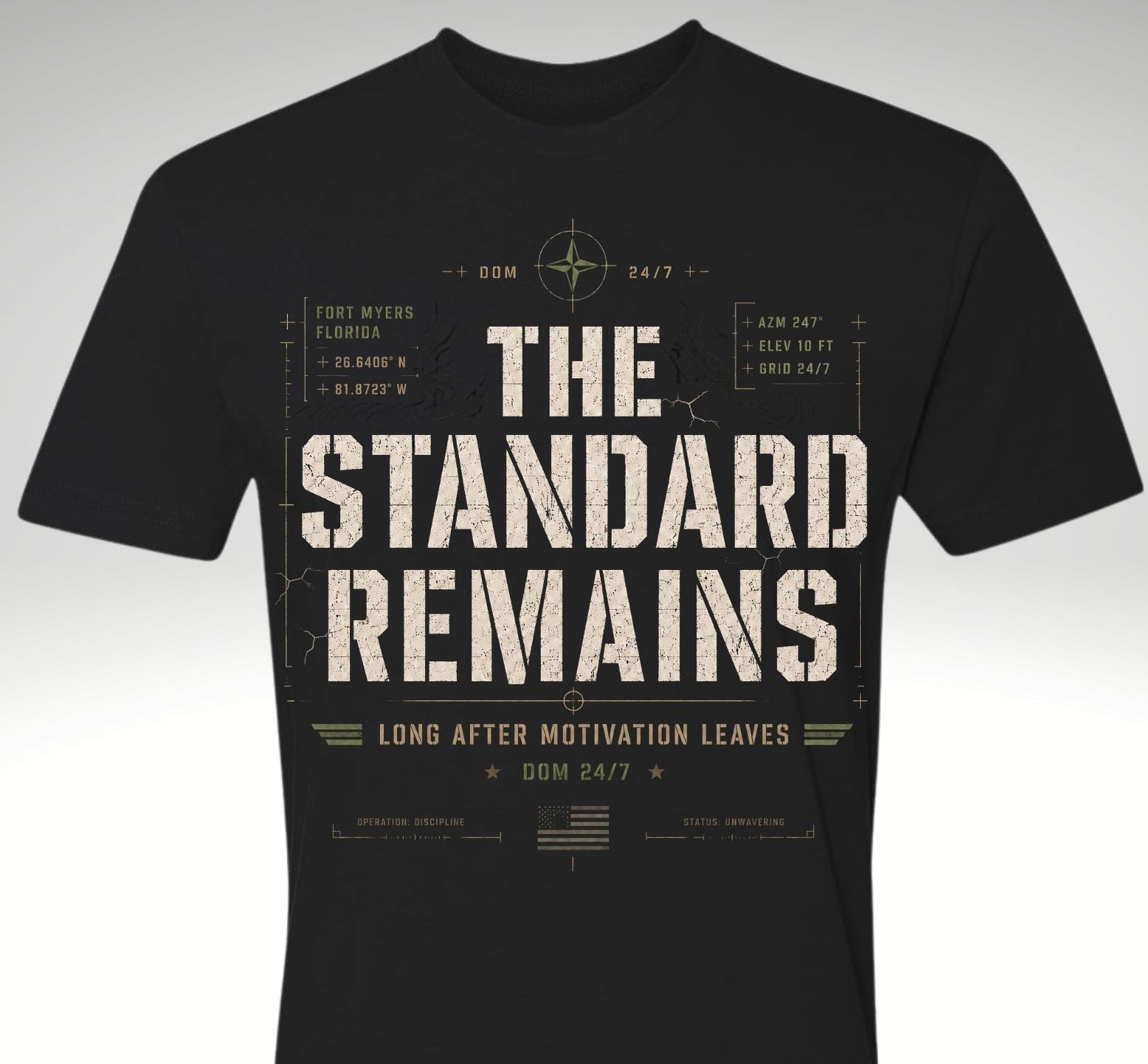 The Standard Remains™ Premium Tee - Discipline Over Motivation 24/7