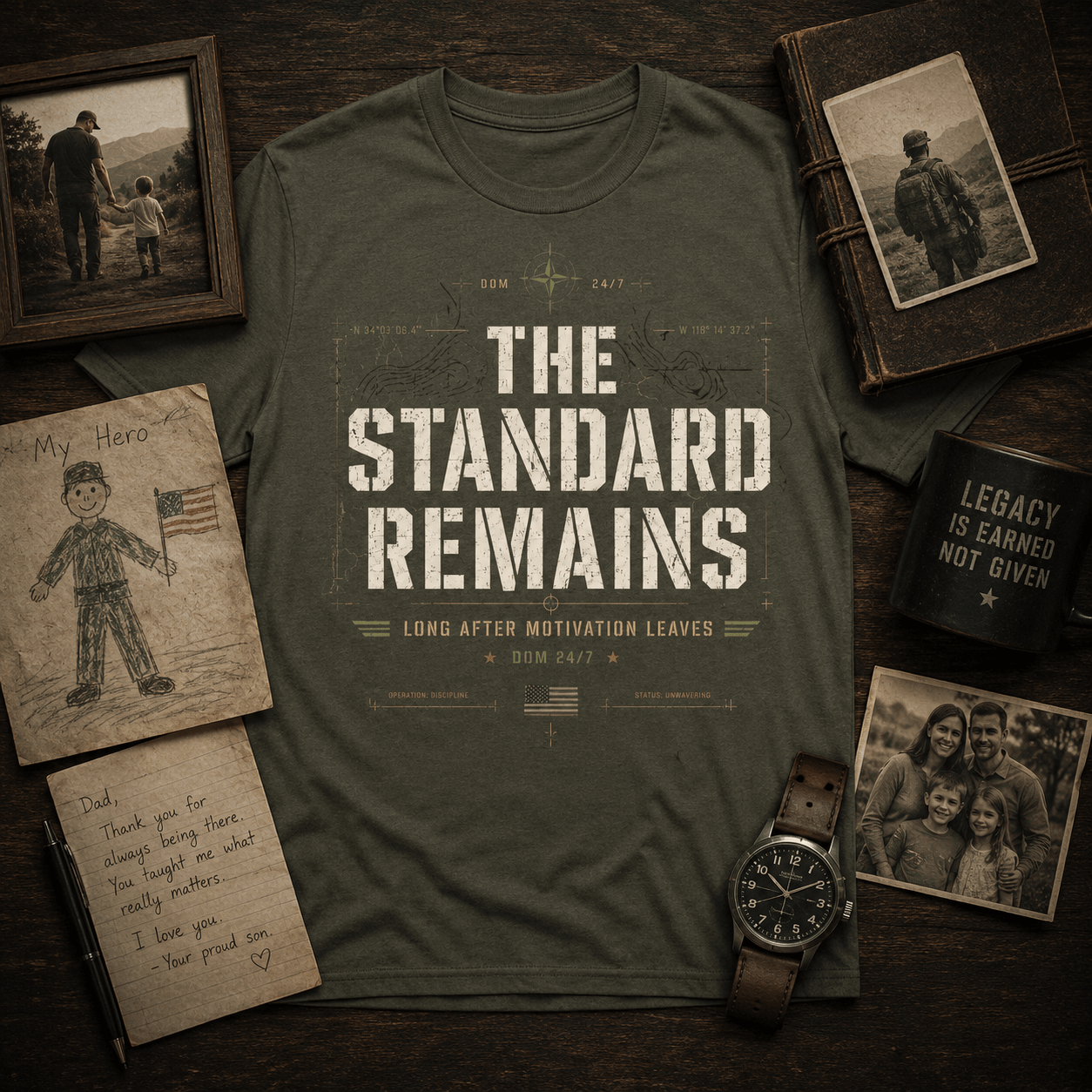 The Standard Remains™ Premium Tee - Discipline Over Motivation 24/7