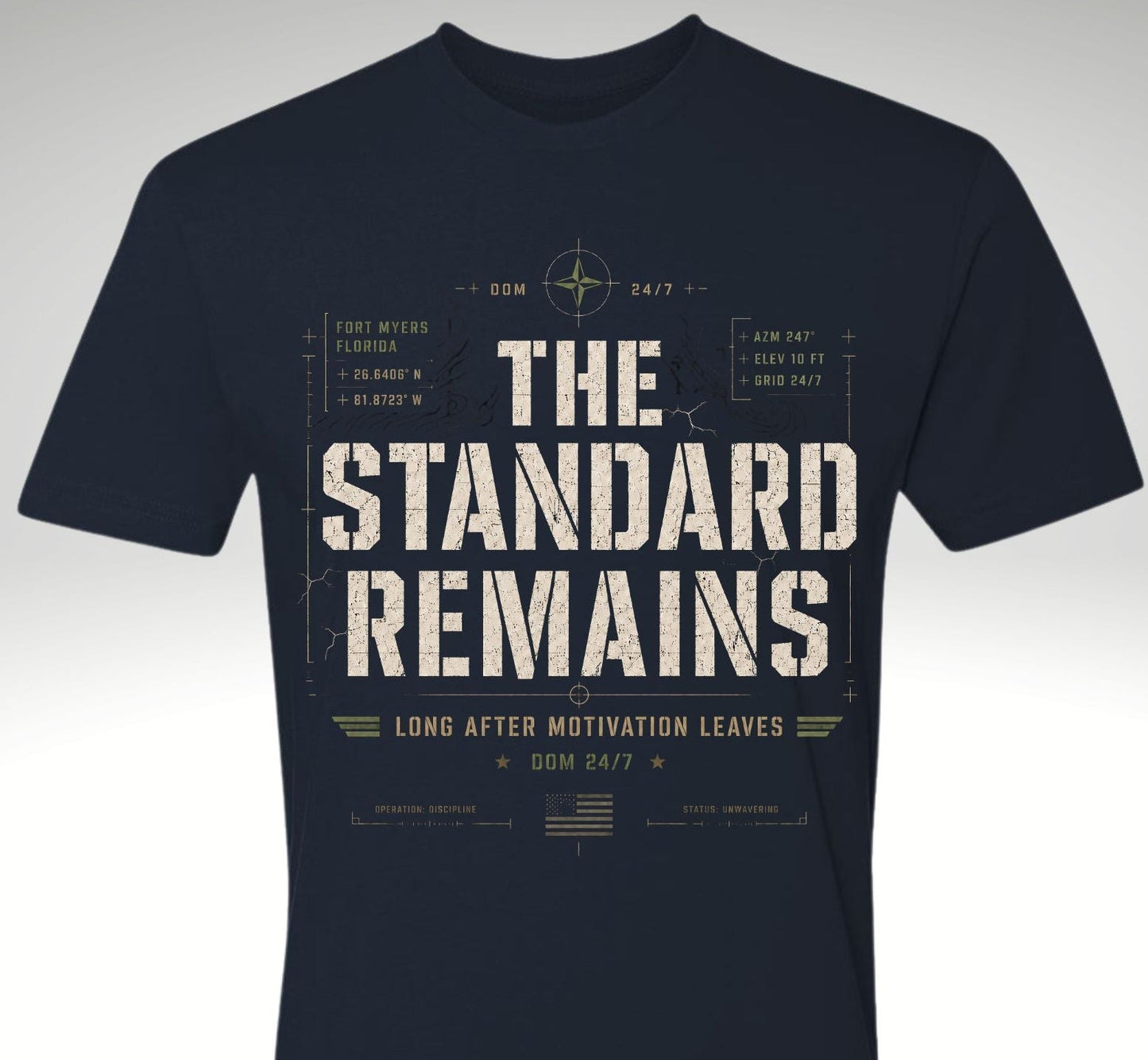 The Standard Remains™ Premium Tee - Discipline Over Motivation 24/7
